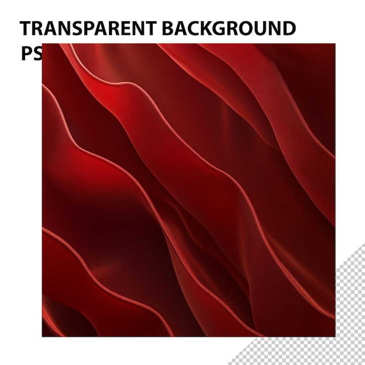 PSD red fabric waves background