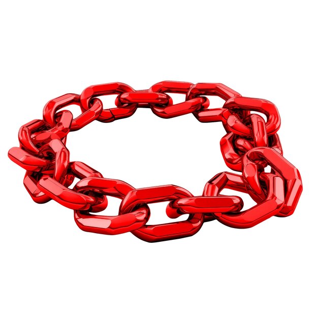 PSD red fashion chain for your design on isolated background