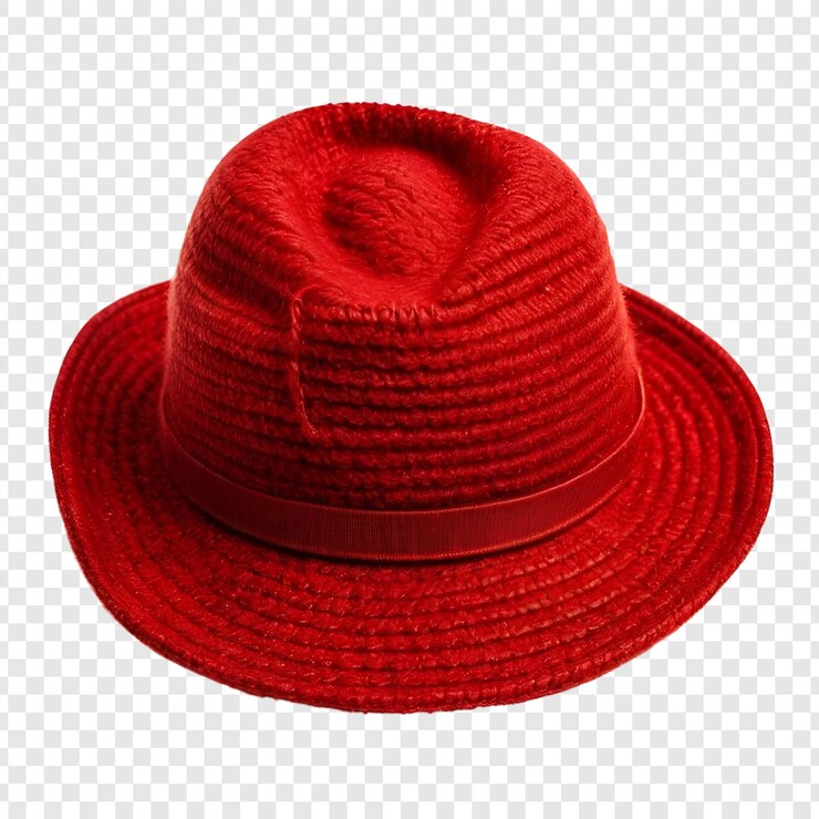 PSD red fedora hat style изолирован на прозрачном