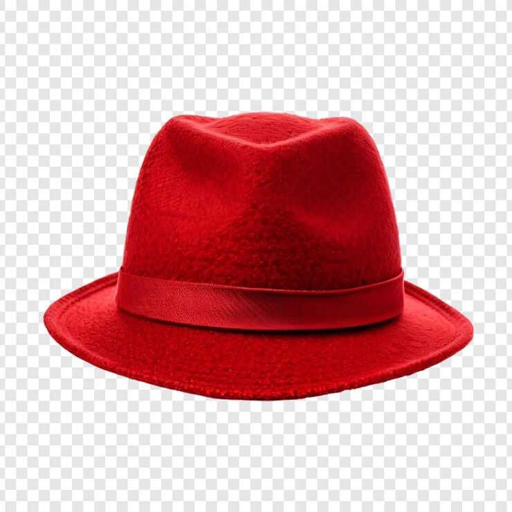 PSD red fedora hat style изолирован на прозрачном