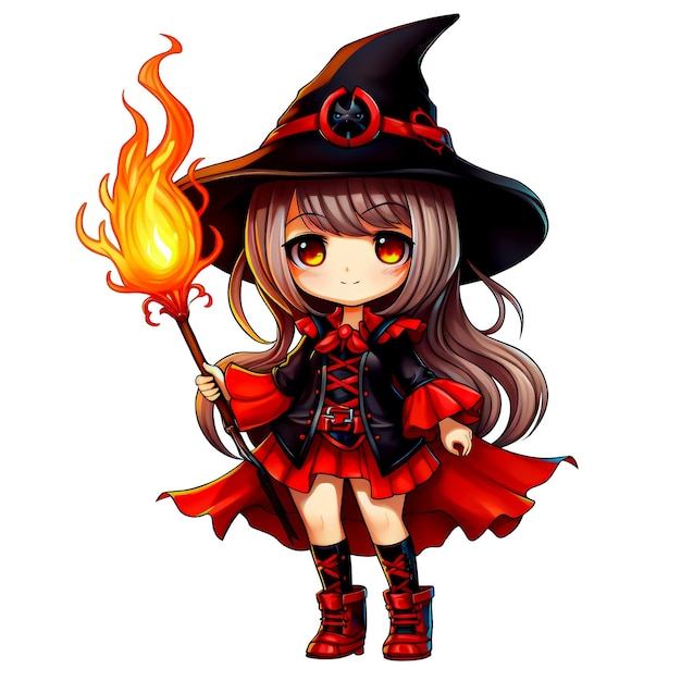 PSD red fire witch