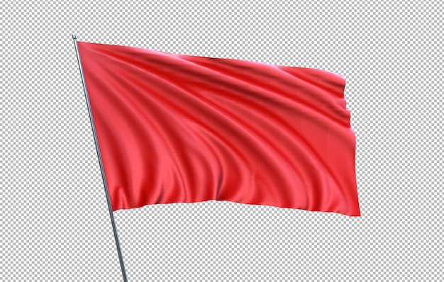 Red flag mockup on transparent