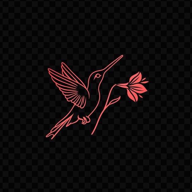 PSD red flamingo on a black background