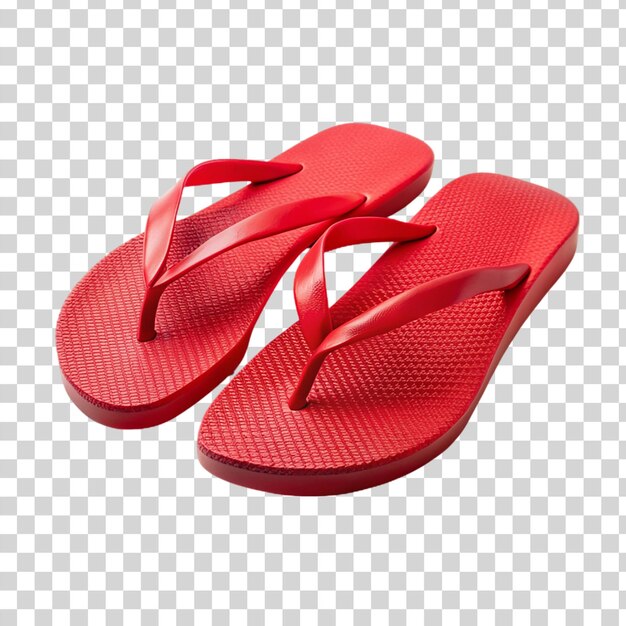 Red flip flops isolated on transparent background