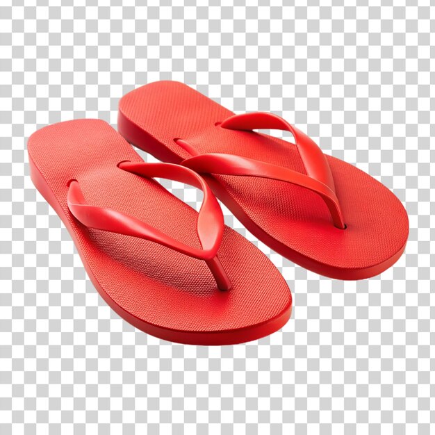 PSD red flip flops isolated on transparent background