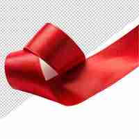 PSD red flittering ribbon on transparent background