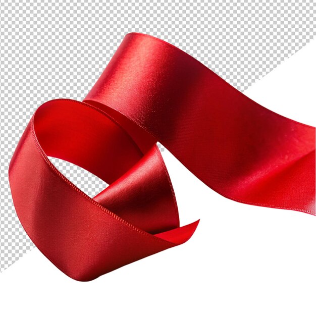 PSD red flittering ribbon on transparent background