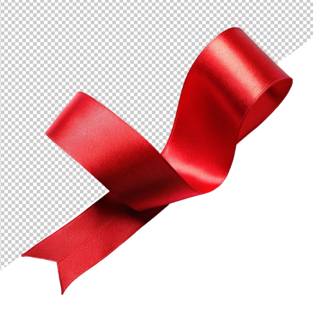 PSD red flittering ribbon on transparent background