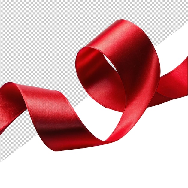 PSD red flittering ribbon on transparent background