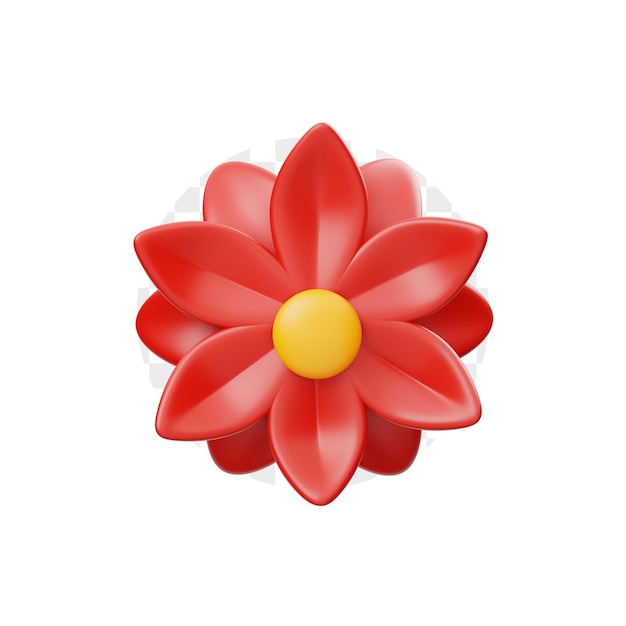 Red Flower 3D Illustration