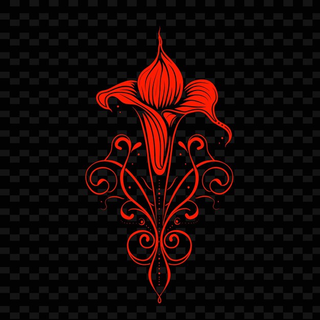 PSD the red flower on the black background