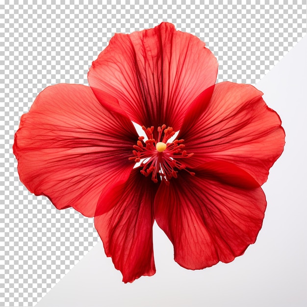 PSD red flower isolated on transparent background