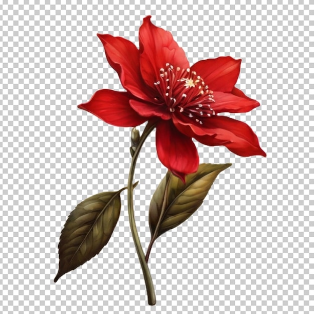 PSD red flower png psd