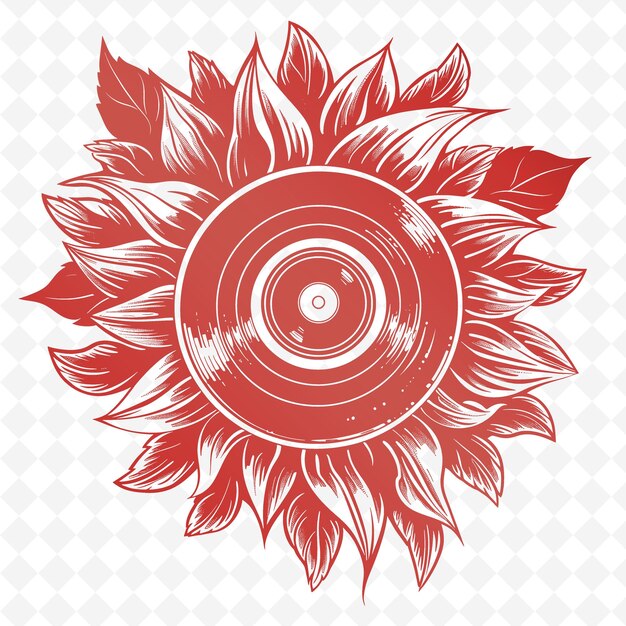 PSD red flower on a white background