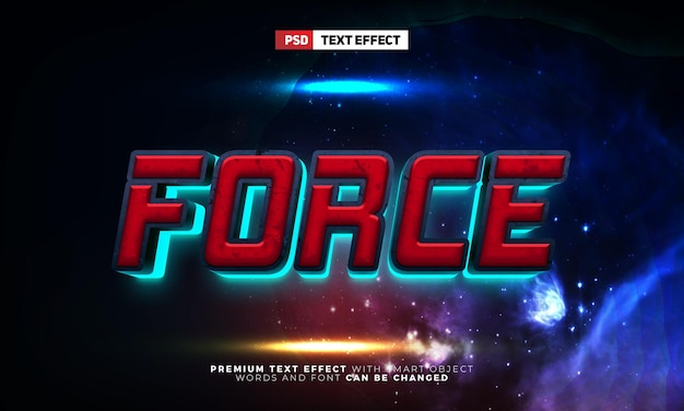 Red Force Team Esport Galaxy Blask 3d Edytowalny Styl Efektu Tekstowego