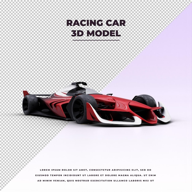 PSD red formula 1 racing car