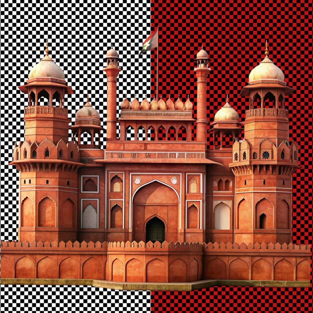 Red fort on transparent background