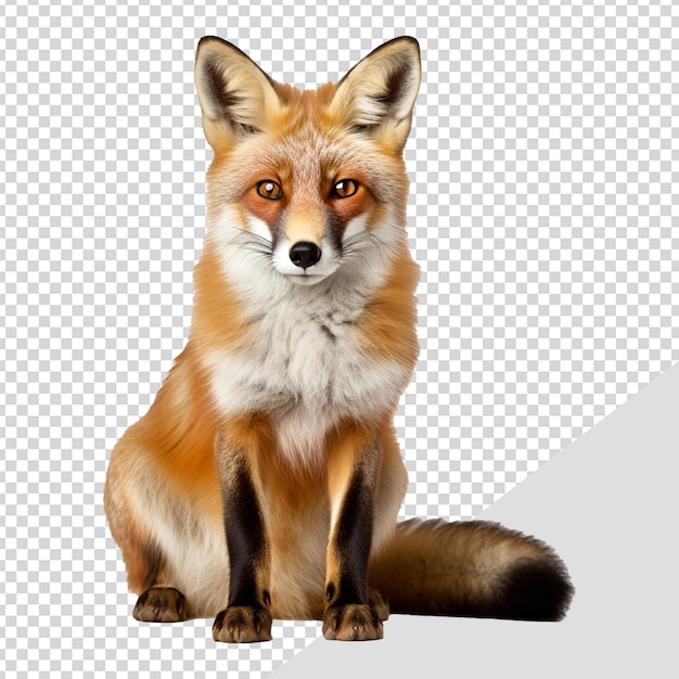 PSD red fox vulpes geïsoleerd op transparante achtergrond