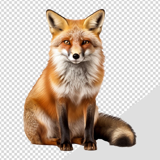 Red fox vulpes isolated on transparent background