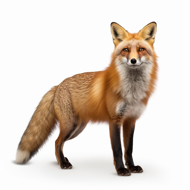 A red fox with a fluffy tail