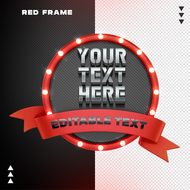 Red frame with ribbon design rendering