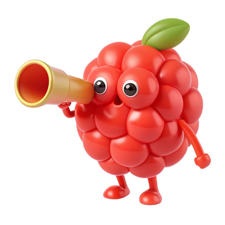 PSD a red fruit with a bunch of grapes on it