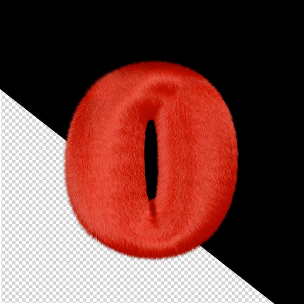 PSD red fur symbol letter o