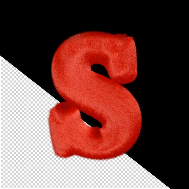 Red fur symbol letter s