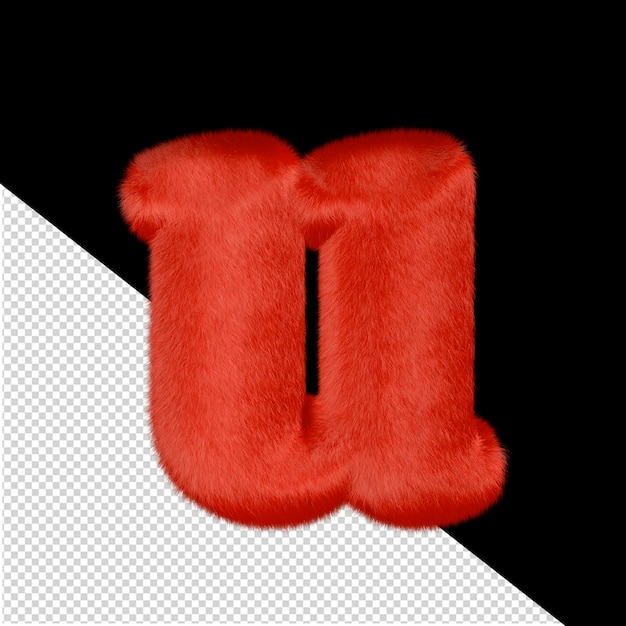 Red fur symbol letter u