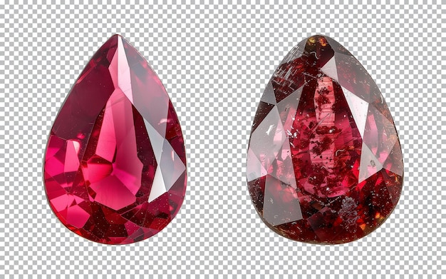 red gem stones isolated on a transparent background PNG