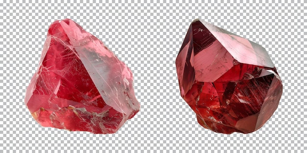 Red gem stones isolated on a transparent background png