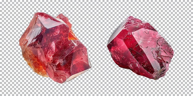 PSD red gem stones isolated on a transparent background png