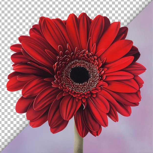 PSD il fiore rosso della gerbera isolato su uno sfondo trasparente