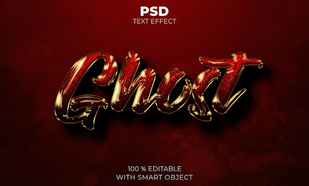 Red ghost 3d editable text effect