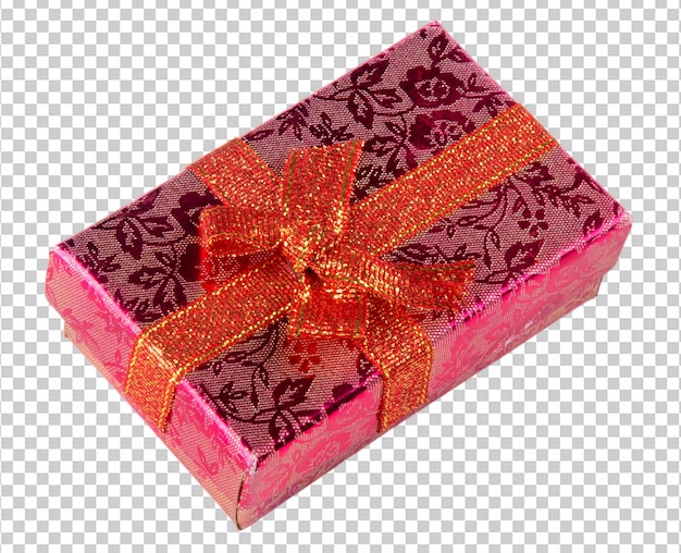 PSD red gift box christmas gift png transparent background