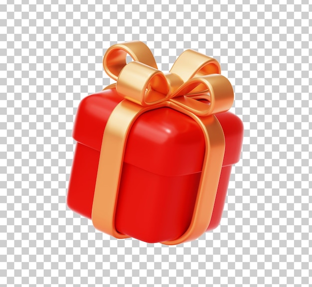 PSD red gift box icon surprise concept 3d illustration background