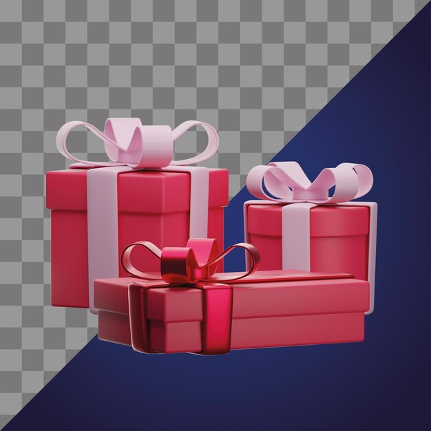 PSD red gift box