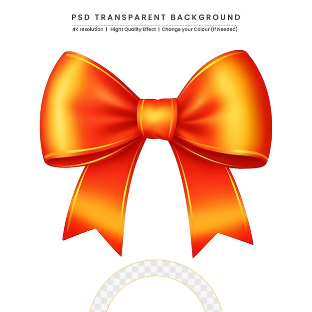 PSD red gift ribbon and bow