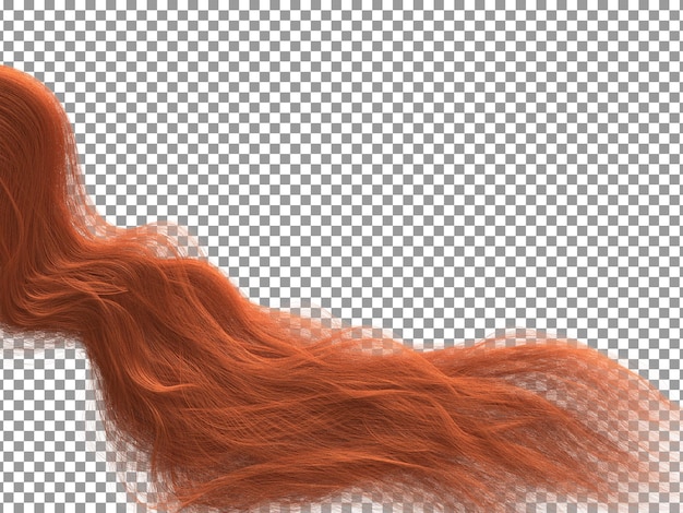 PSD red girl hairs isolated on transparent background