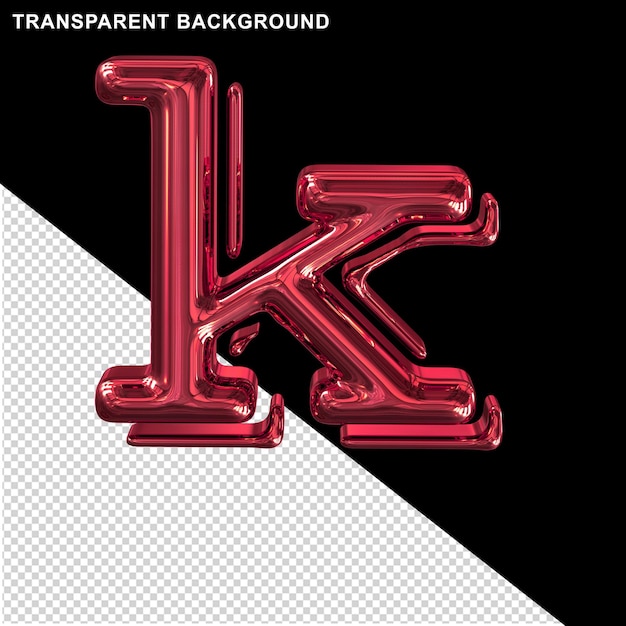  Premium PSD | Red glossy letter k