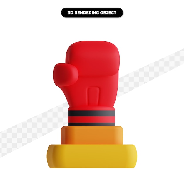 Red gloves medal 3d rendering illustration