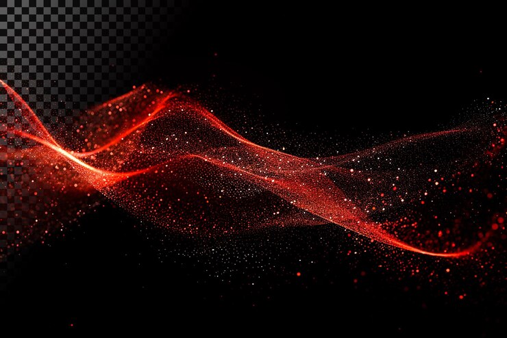 PSD red glowing wave