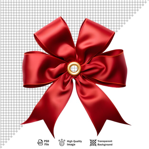 PSD red and gold label with ribbons on transparent background