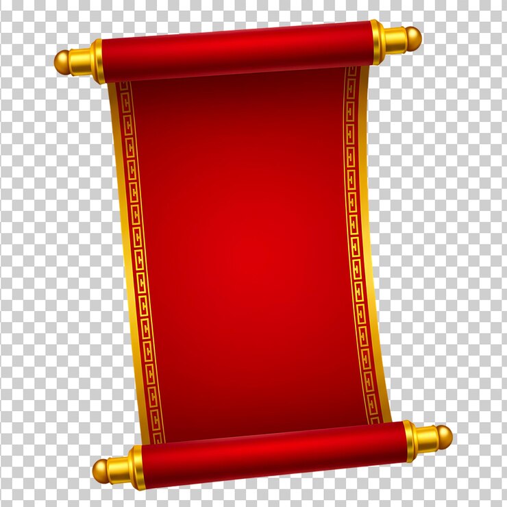 PSD red and gold scroll for announcements