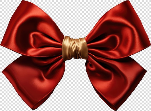 PSD red golden bow ribbon decoration gift realistic assets issolated