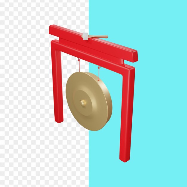 PSD a red gong with a blue background