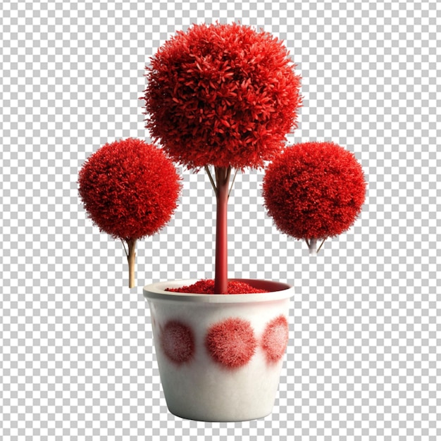 PSD red graffe topiary concept on transparent background