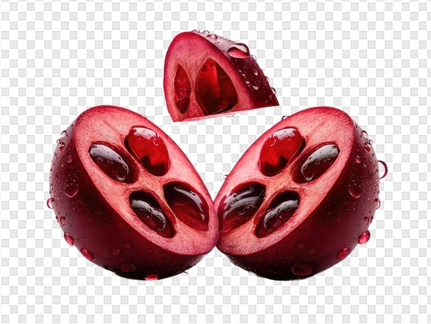 PSD a red grape with drops of water on it