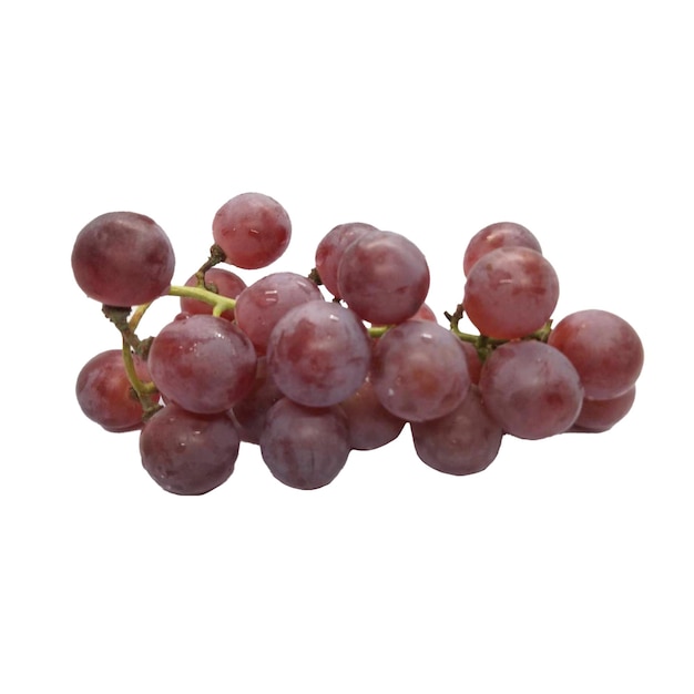 Red grapes on white background