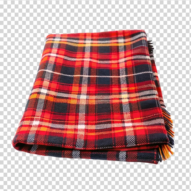 PSD a red and green plaid blanket on transparent background